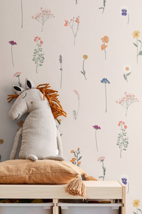 Pressed Flower Repeat Pattern Wallpaper
