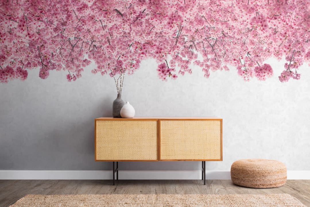 Carta da Parati con Fiori di Ciliegio Sakura Rosa