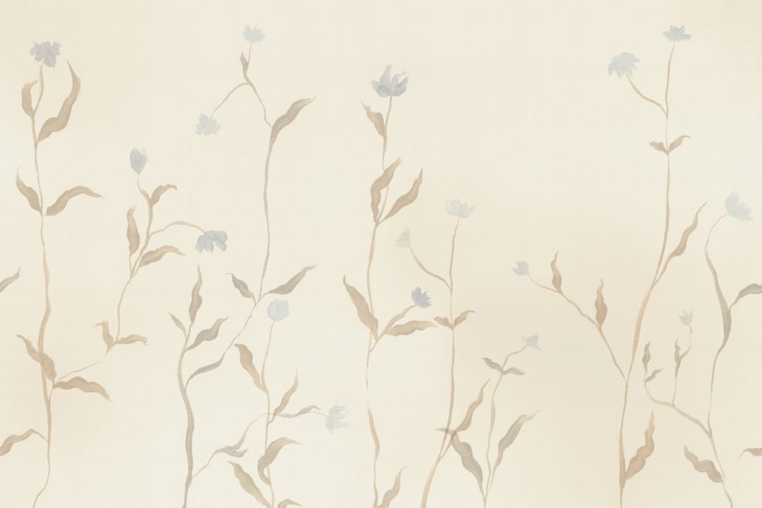 Neutral Floral Watercolor Botanical Serenity Wall Mural