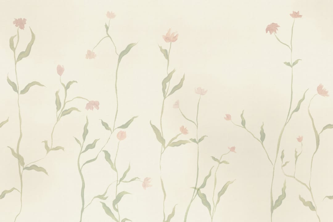 Soft Pastel Floral Watercolor Mural For Serene Spaces