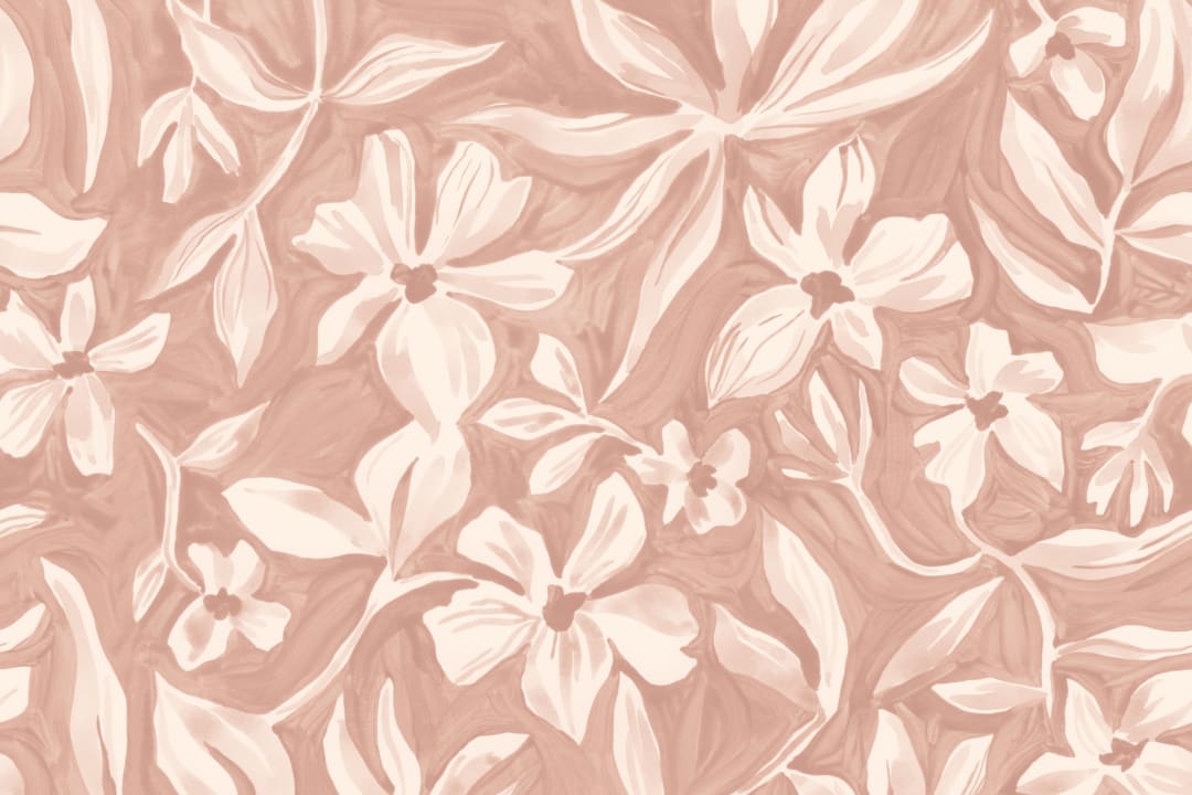 Soft Beige Floral Mural For Exquisite Spaces