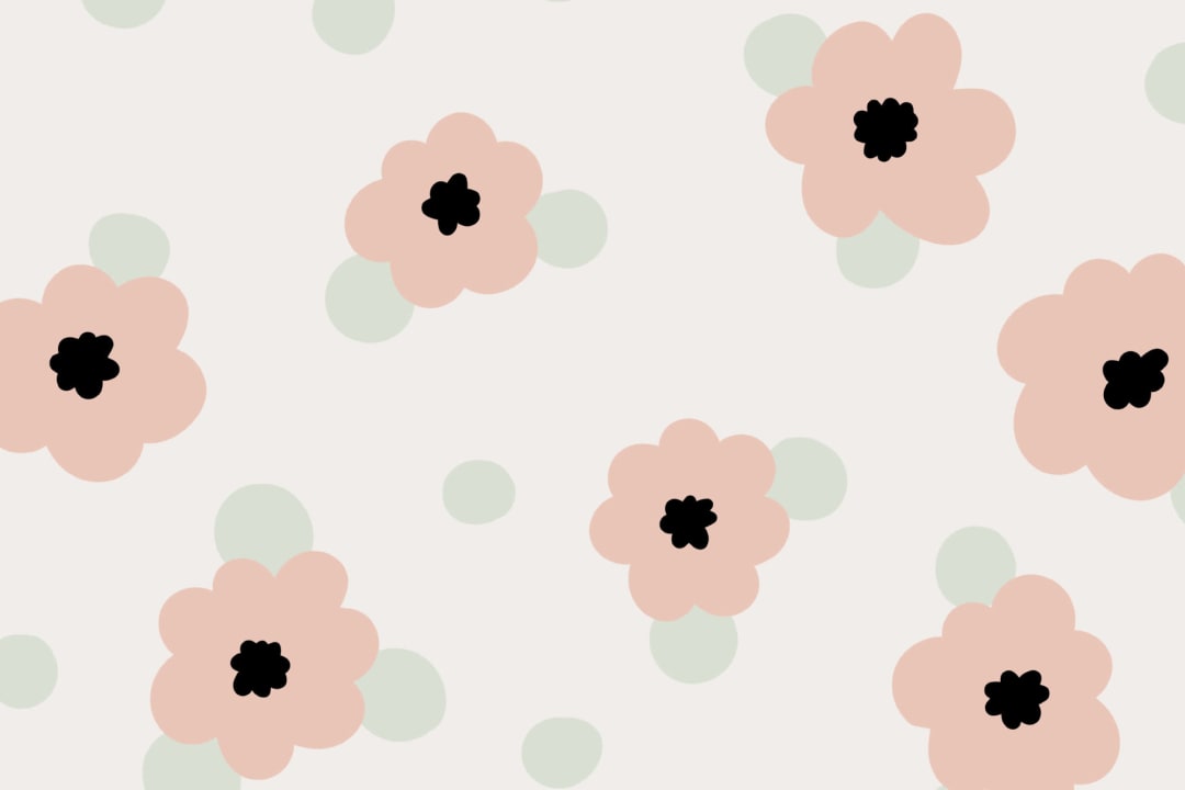 Fun Pastel Flowers Repeat Pattern Wallpaper