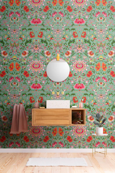 Owen Jones Chinese Ornaments Illustrations Green Wall Mural