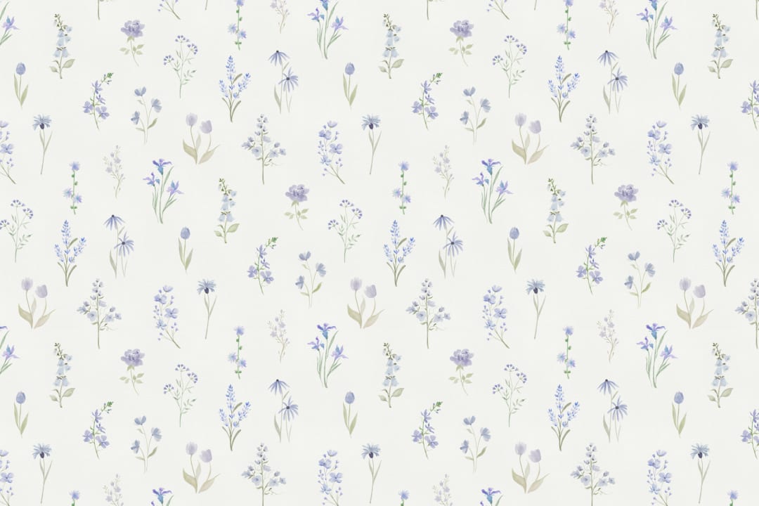 Soft Blue Floral Harmony Wallpaper For Serene Spaces Mural