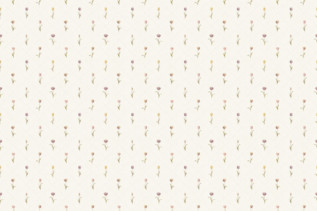 Pastel Floral Vintage Classic Beige Mural