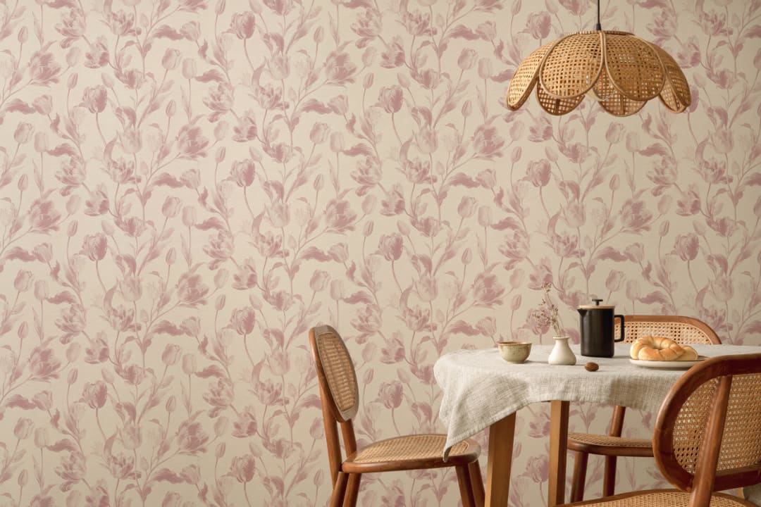Pink vintage blomster elegance tapet fototapet