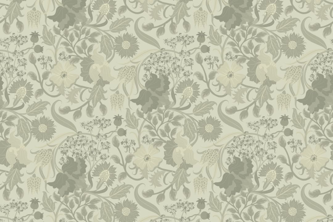Green Heritage Thistle Floral Wallpaper