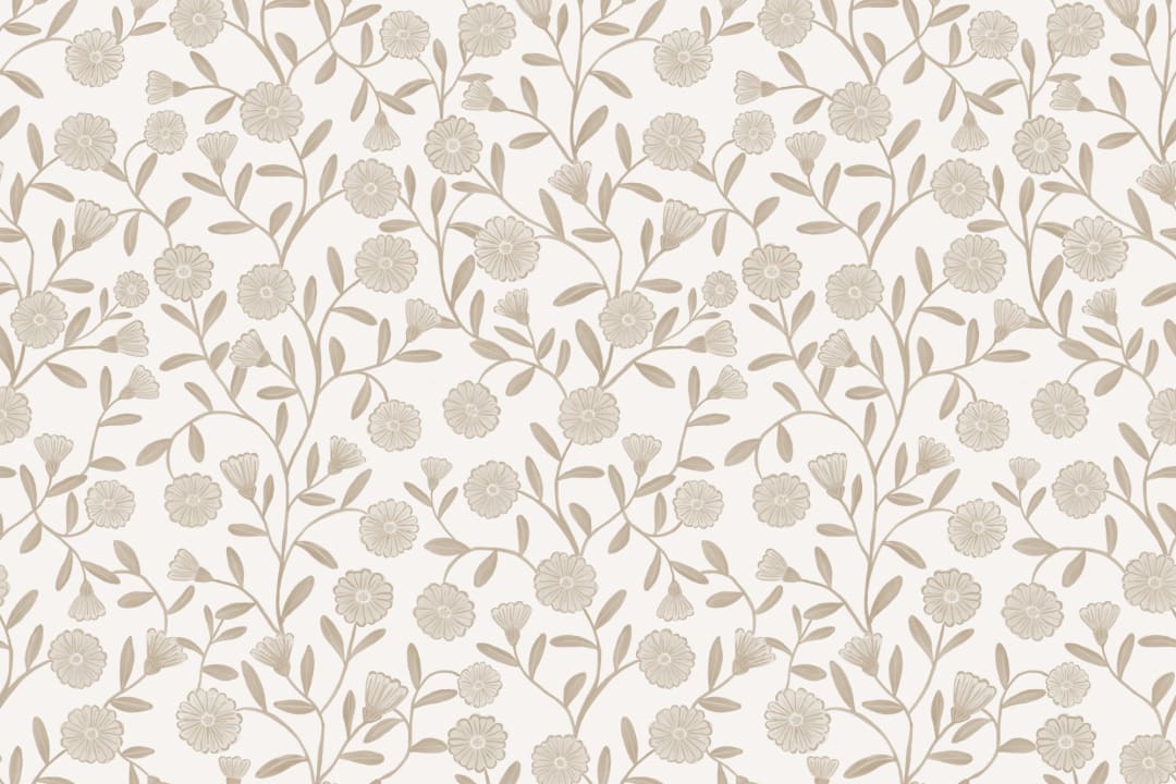 Beige Cute Ditsy Daisy Wallpaper