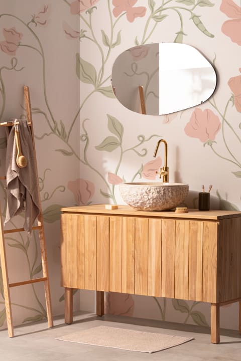 Pink Sweet Pea Floral & Vines Mural