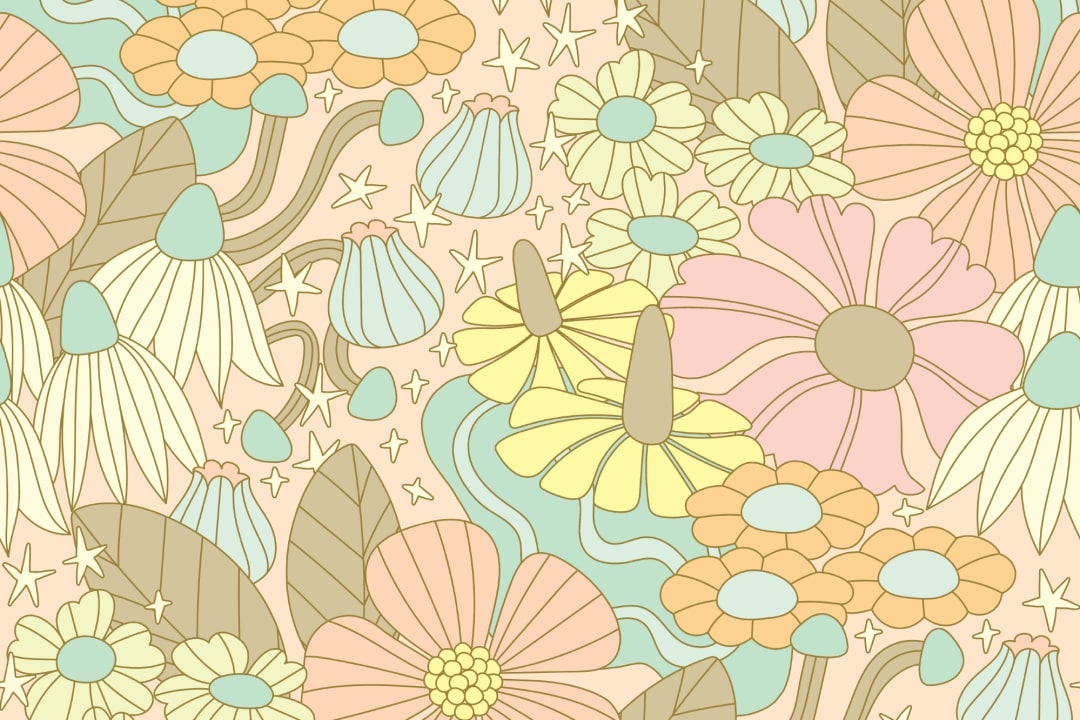 Elizabeth Olwen Cosmic Floral Pastel Murale