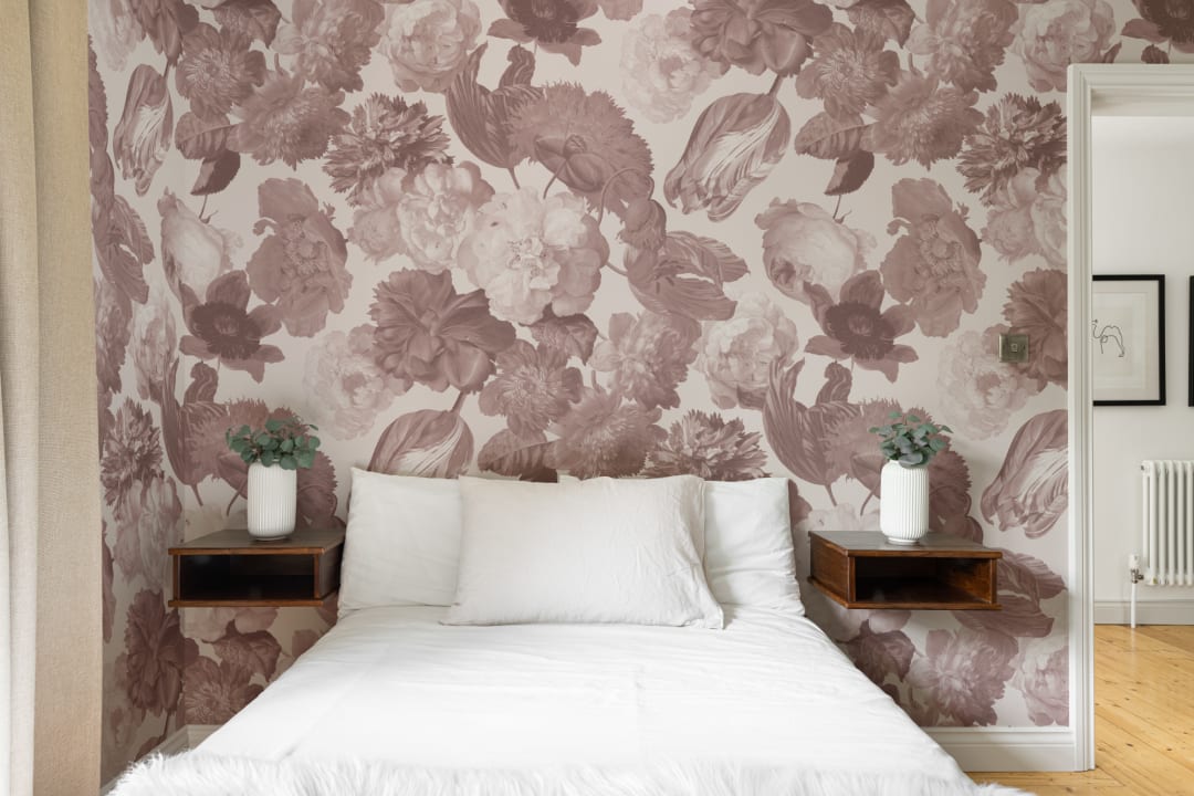 Pink Painted Large Scale Floral Mural