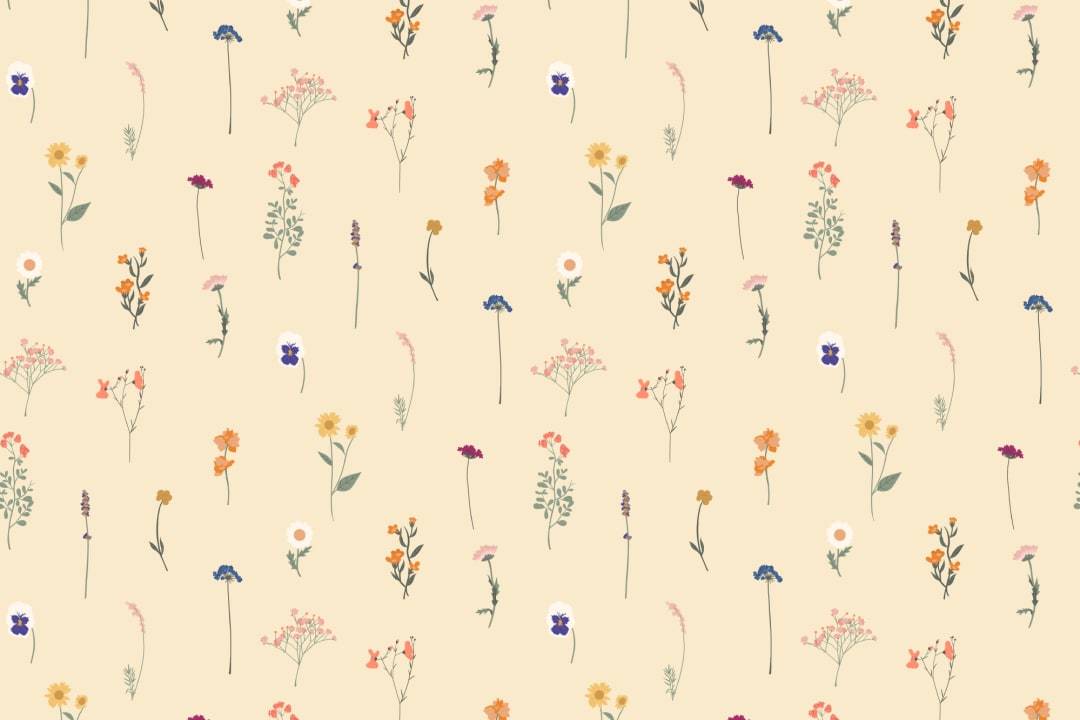 Yellow Pressed Flower Wallpaper
