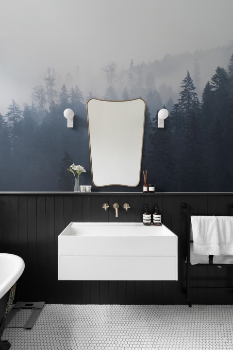 Misty Blue Ombre Forest Wallpaper Mural