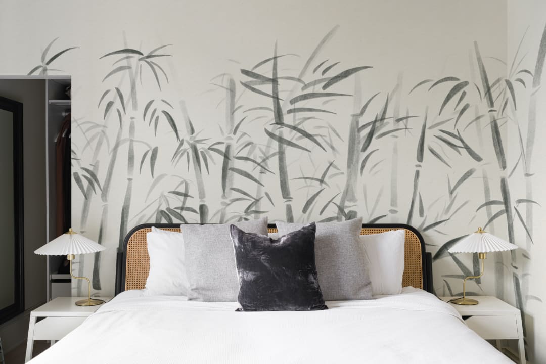 Watercolor Traditional Chinese Bamboo Wallpaper Mural