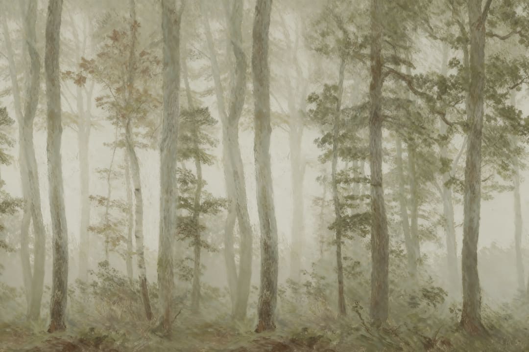 Green Forest Tranquil Nature Wall Mural For Serenity