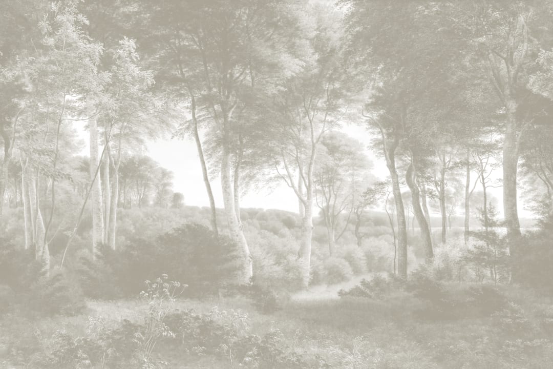Neutral Forest Landscape Painting Mural