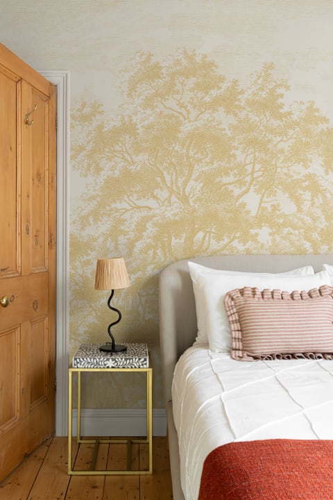Yellow Forest Illustration Etching Mural