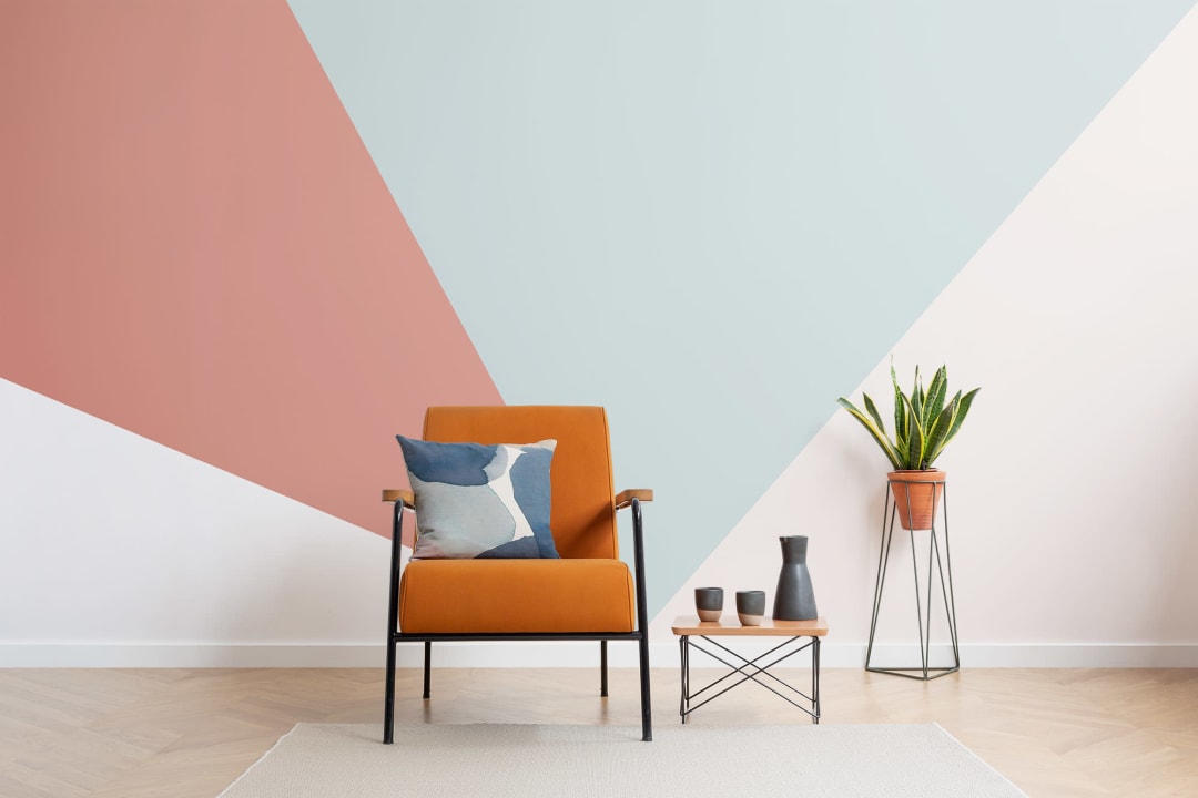 Mural Papel Pintado Geométrico Colores Pasteles Suaves de Gran Tamaño