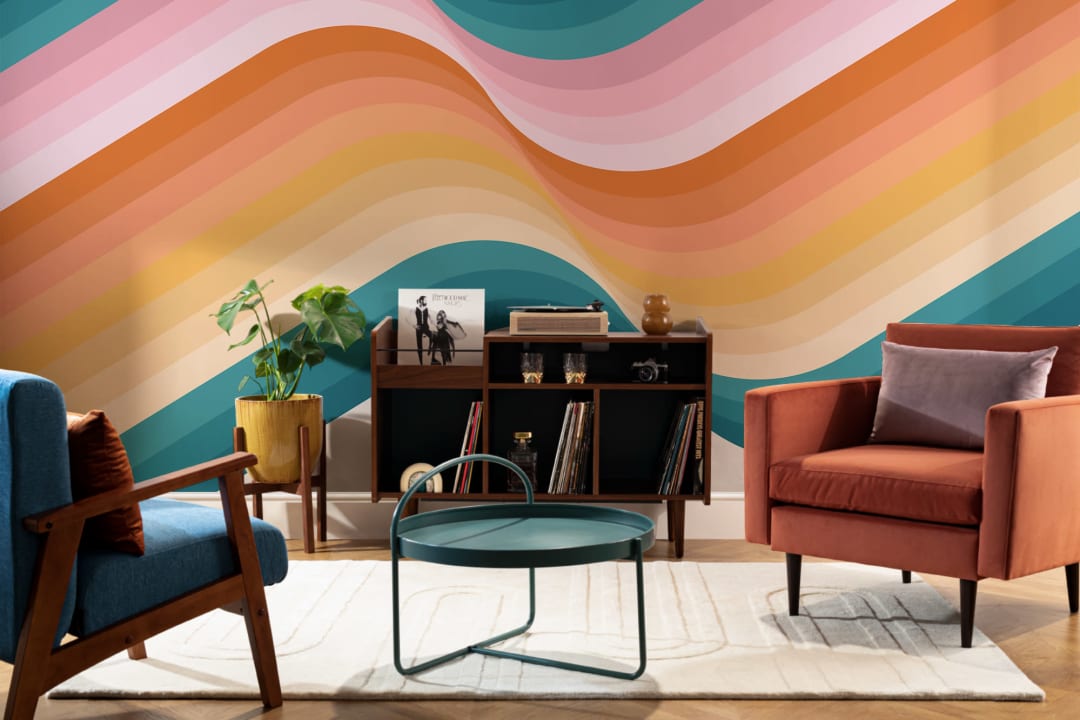 Classic Retro Multi Color Gradient Wallpaper Mural