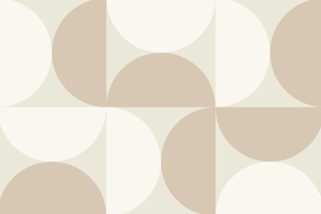 Papel Pintado con Círculos Retro Beige