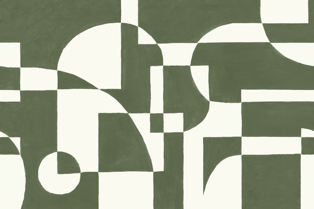 Papel Pintado Nórdico Geométrico en Verde