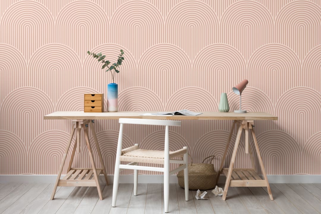 Nude Circuit Design Geometric Striped Repeat Pattern Wallpaper
