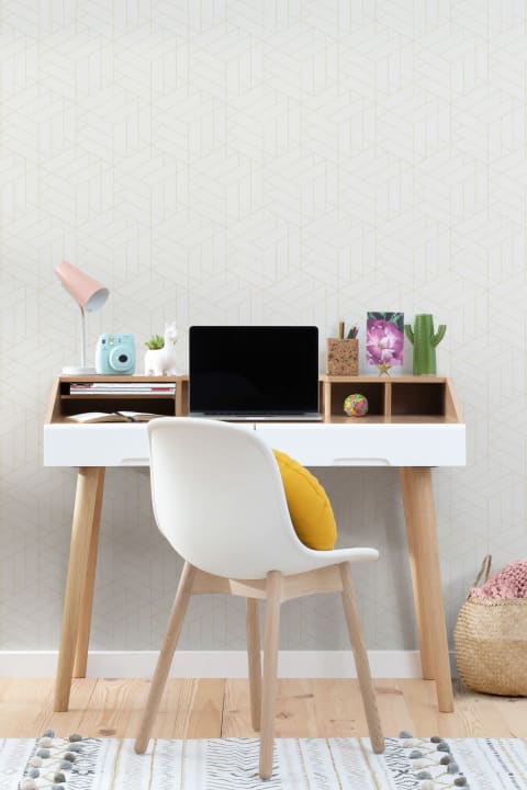 Tapeta Nude Lined Cube Geometric Modern Repeat Pattern