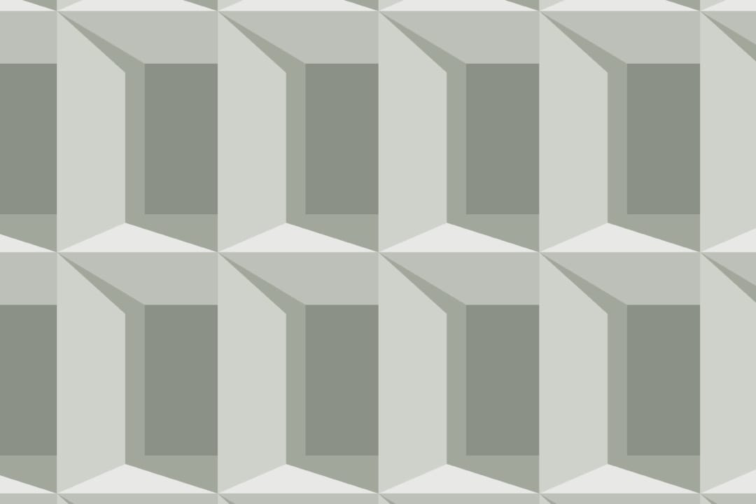 Papel Pintado 3D con Motivo de Formas Geométricas Efecto Ventanas en Tonos Verdes