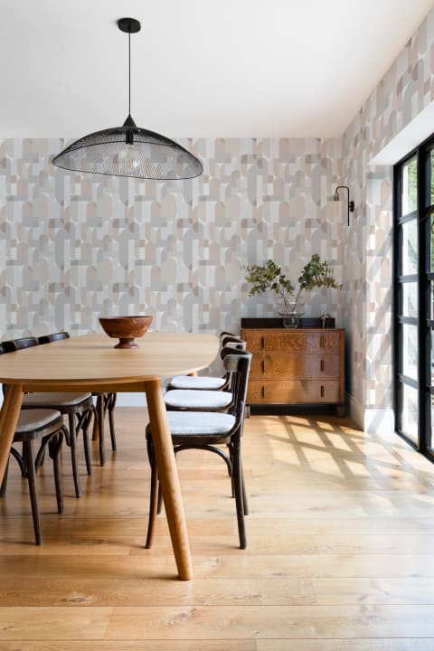 Neutral Scandi Geometric Repeat Pattern Wallpaper