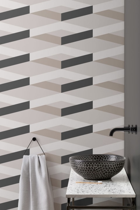 Modern Minimal 3D Effect Repeat Pattern Wallpaper