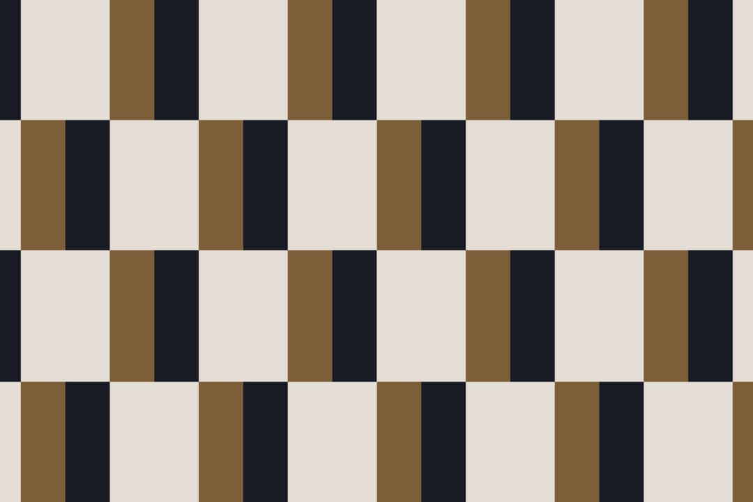 Muștar și albastru Bauhaus Geometric Retro Repeat Pattern Wallpaper