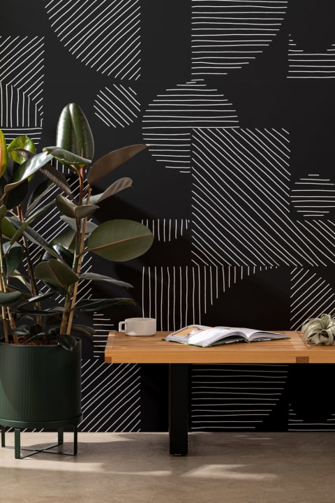 Papel Pintado Formas Geométricas en Blanco y Negro