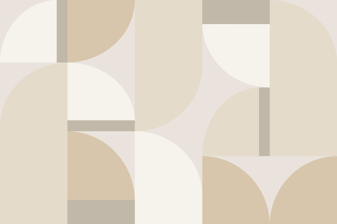 Bej Geometric arc model contemporan murale