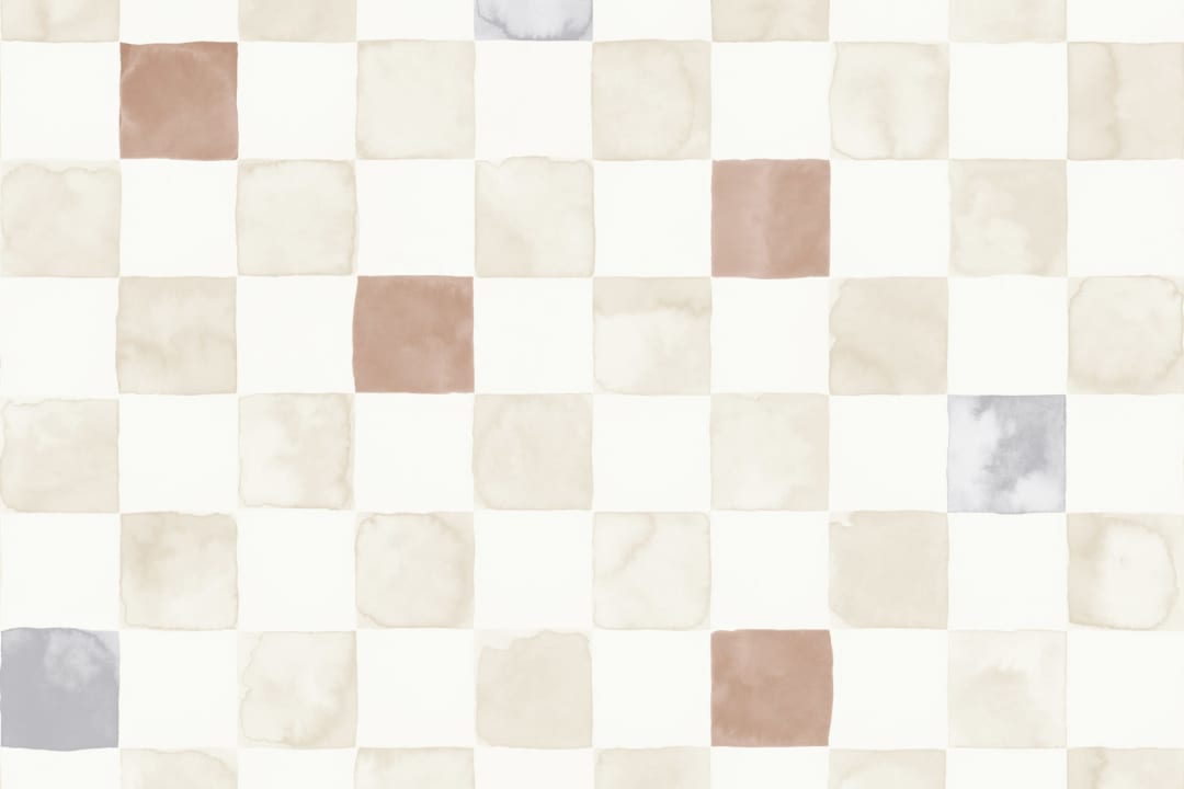 Beige akvarell rutete fototapet