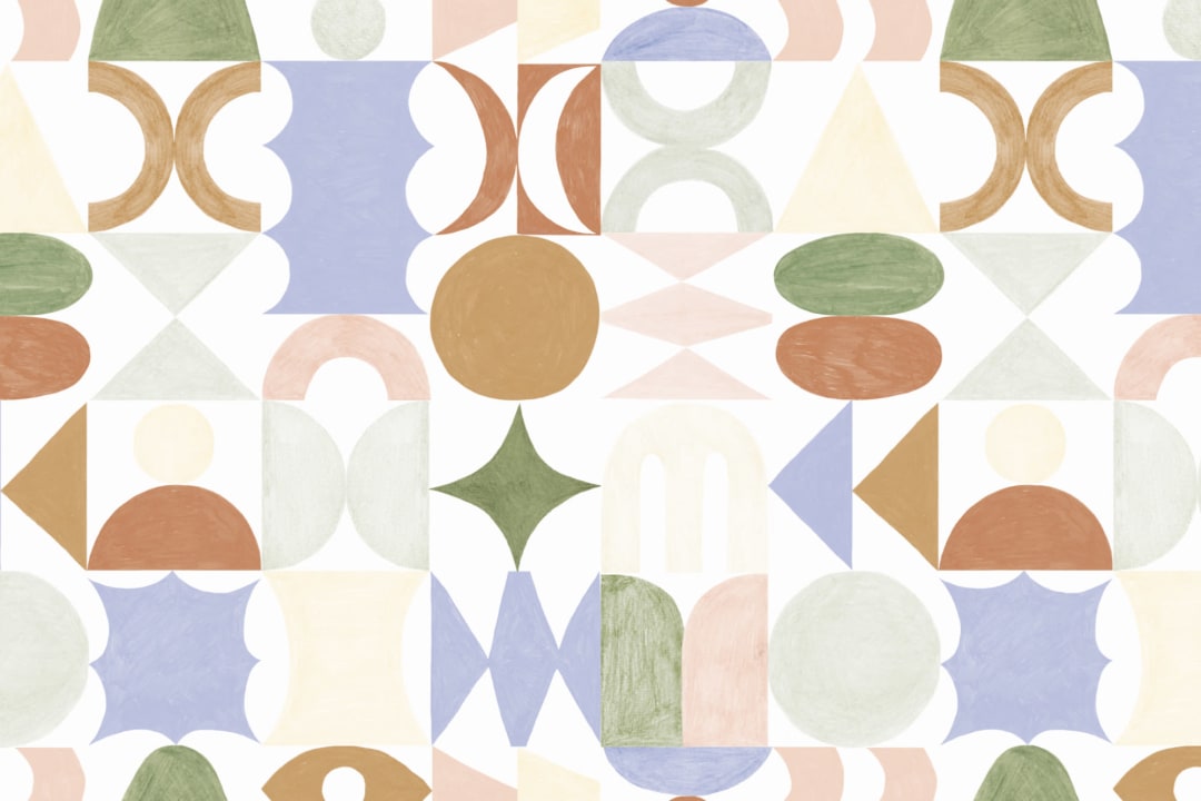 Papel pintado tótems geométricos multicolor