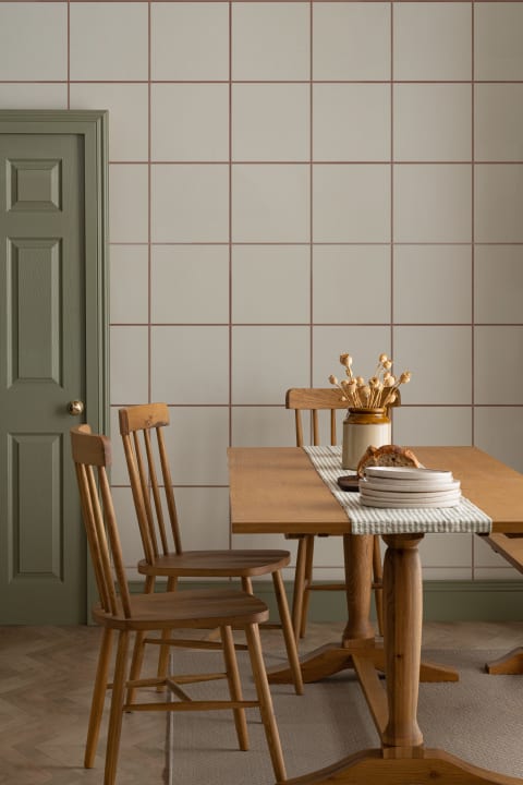 Terrakotta rutete geometrisk minimalistisk fototapet