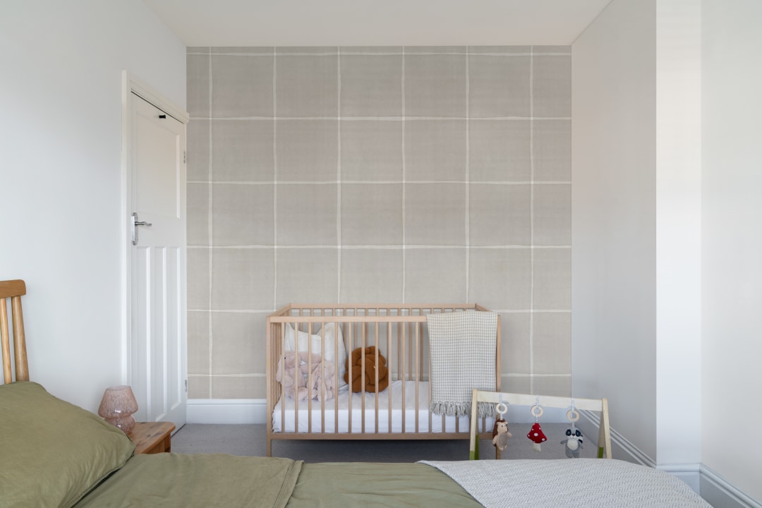 Neutral Checkered Minimalist Mural To Elevate Your Space