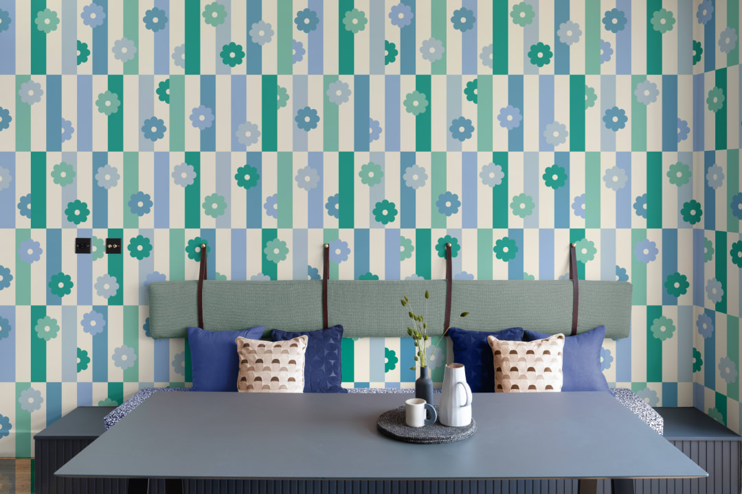 Elizabeth Olwen Flower Shift Blue Mural