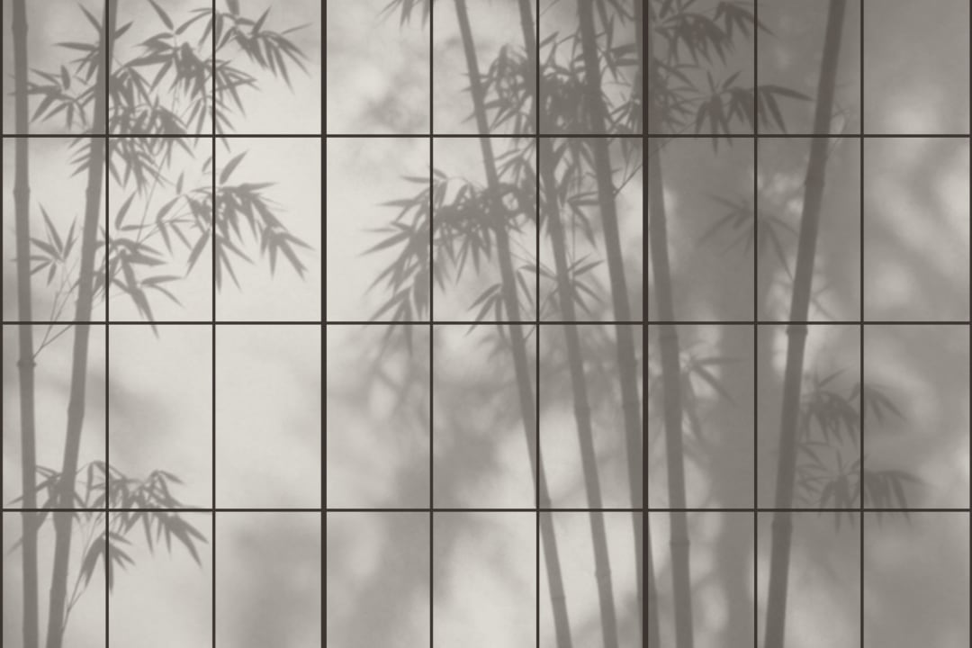 Grey Bamboo Shadow Japanese Wall Mural for Serenity