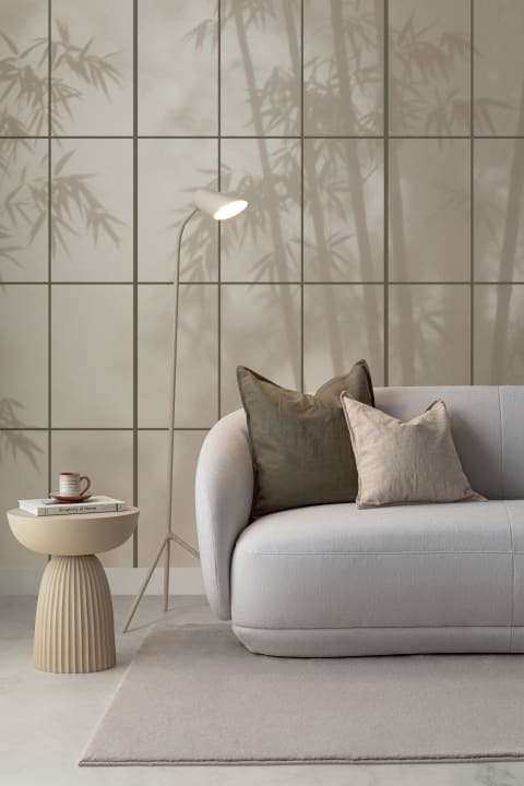 Beige Japanese Shoji Style Light Bamboo Wall Mural
