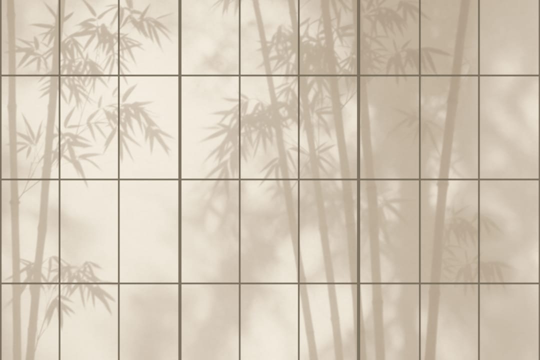 Beige Japanese Shoji Style Light Bamboo Wall Mural