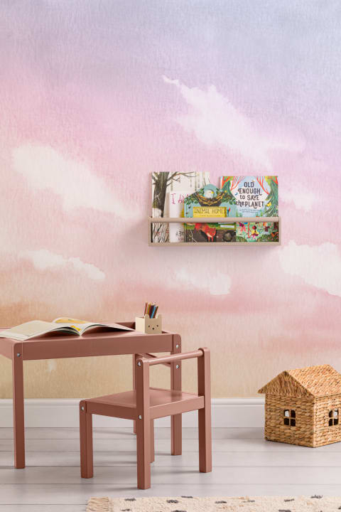 Bright Pastel Watercolor Cloud & Sky Wallpaper Mural