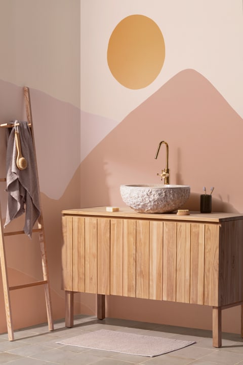 Sun and Mountains Landscape Handmade Wallpaper Mural