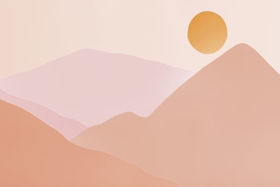 Sun and Mountains Landscape Handmade Wallpaper Mural