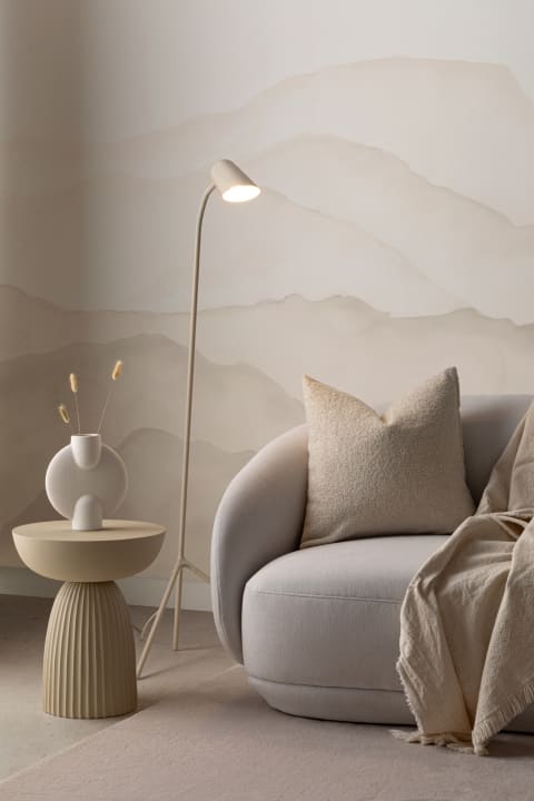 Beige Watercolour Mountains Wallpaper Mural
