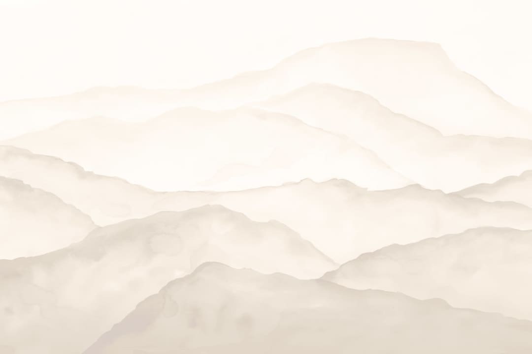 Beige Watercolour Mountains Wallpaper Mural