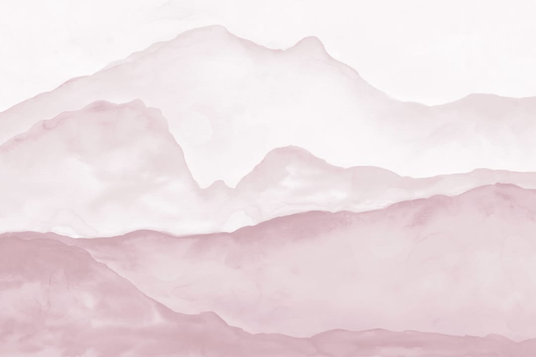 Pink Watercolour Mountain Mural