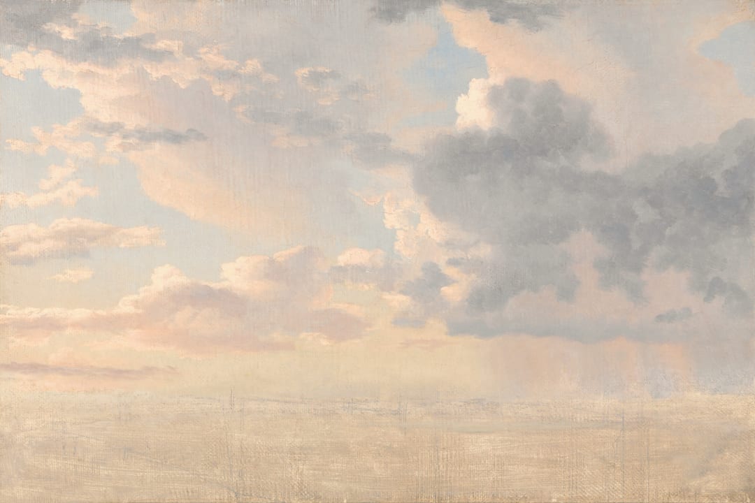 Studie af skyer over Øresund Fototapet i klassiske toner
