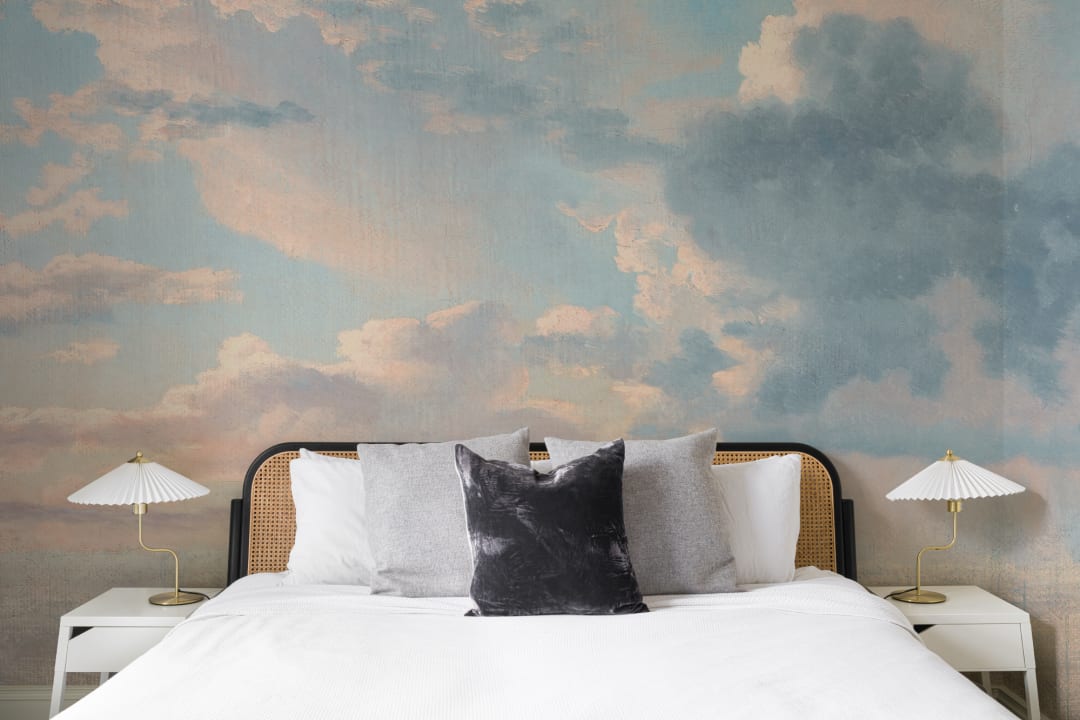 Study of Clouds Over the Sound Wall Mural in Evening Tones
