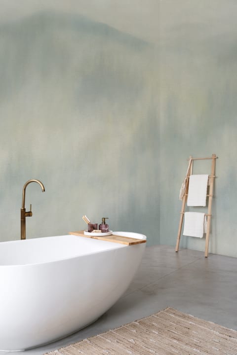 Blue Misty Landscape Abstract Calm Wall Mural